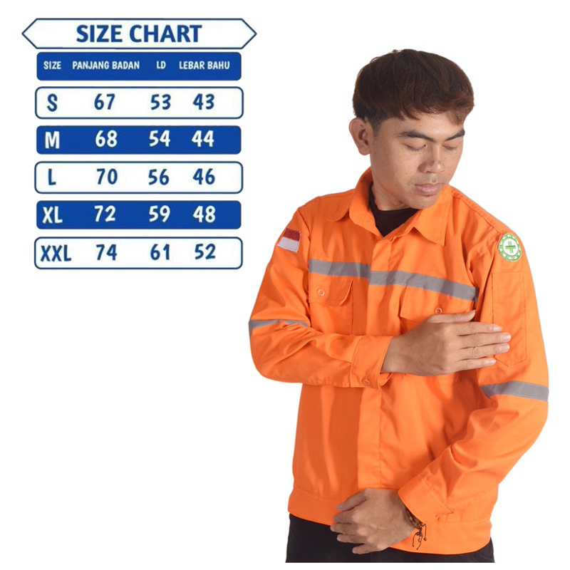 wearpack atasan kemeja kerja proyek safety | kemeja bengkel | kemeja las|kemeja pria kerja