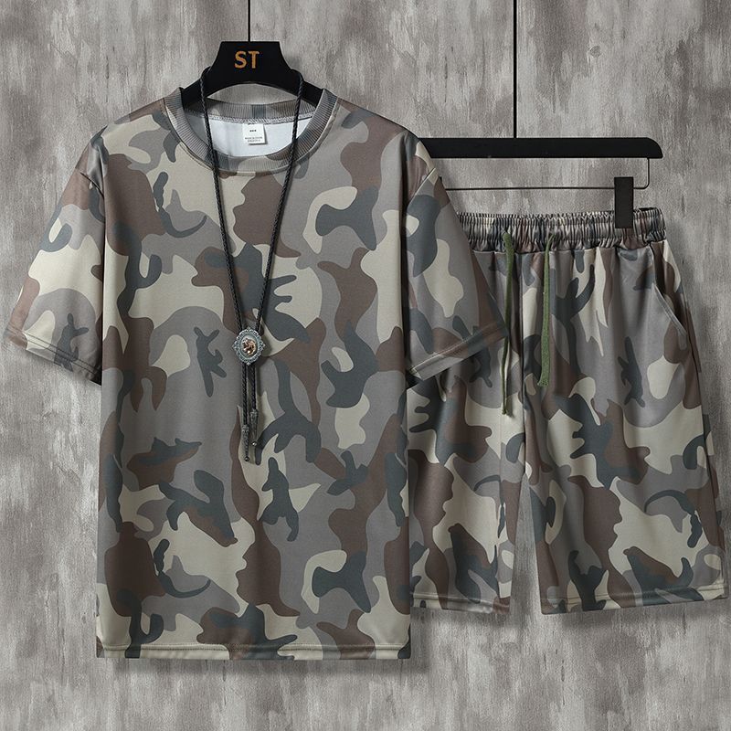 【70K】Baju Setelan Pria Kaos Army Pria Tentara Loreng Setelan Kaos Pria Laki Laki Armi Lengan Pendek 