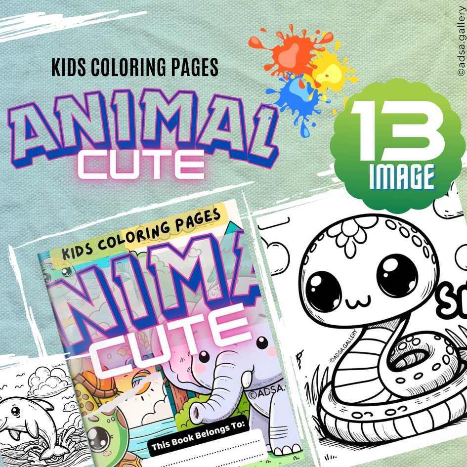 

Seri Cute Animal Binatang Lucu , Buku Gambar eksklusif tinggal print, terdiri dari 13 gambar Binatang Lucu Mewarnai Anak yang Dapat Dicetak, Unduhan Digital
