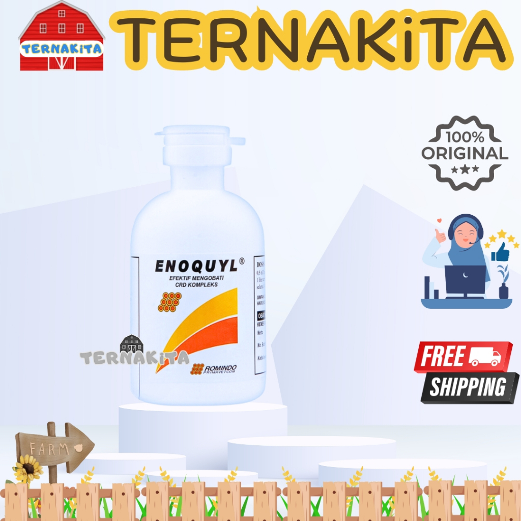 ENOQUYL 100 ml - Obat CRD Kompleks Ayam Burung Puyuh Broiler Layer