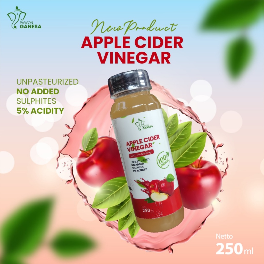 

CUKA APEL Premium 250 ml With Mother | Apple Cider Vinegar | Menu Diet