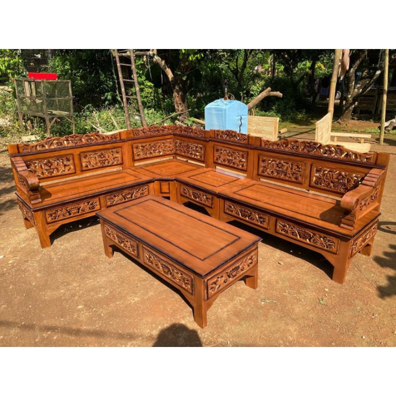 kursi tamu mawar kayu jati Jepara, kursi ruang tamu kayu jati