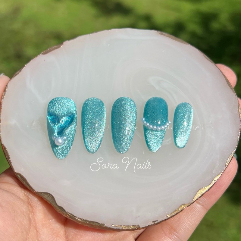 Kuku Palsu/Fake Nails, Press On Nails Handmade Mermaid Tails
