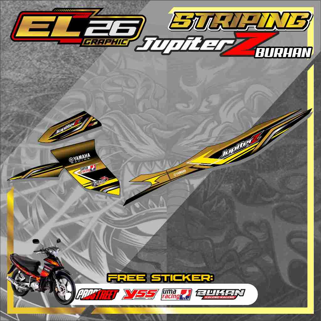 137 STRIPING STICKER YAMAHA JUPITER Z BURHAN - STICKER YAMAHA JUPITER Z BURHAN MOTIF SIMPLE GRAFIK