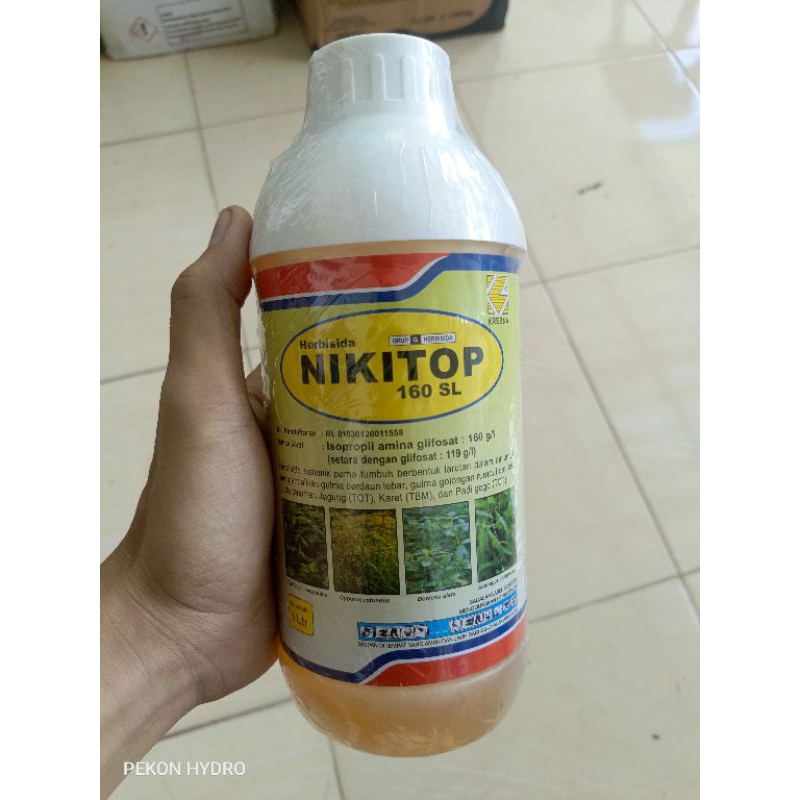 NIKITOP 160 SL - 1 Liter IPA Glifosat Herbisida Sistemik Akar Purna Tumbuh jifos