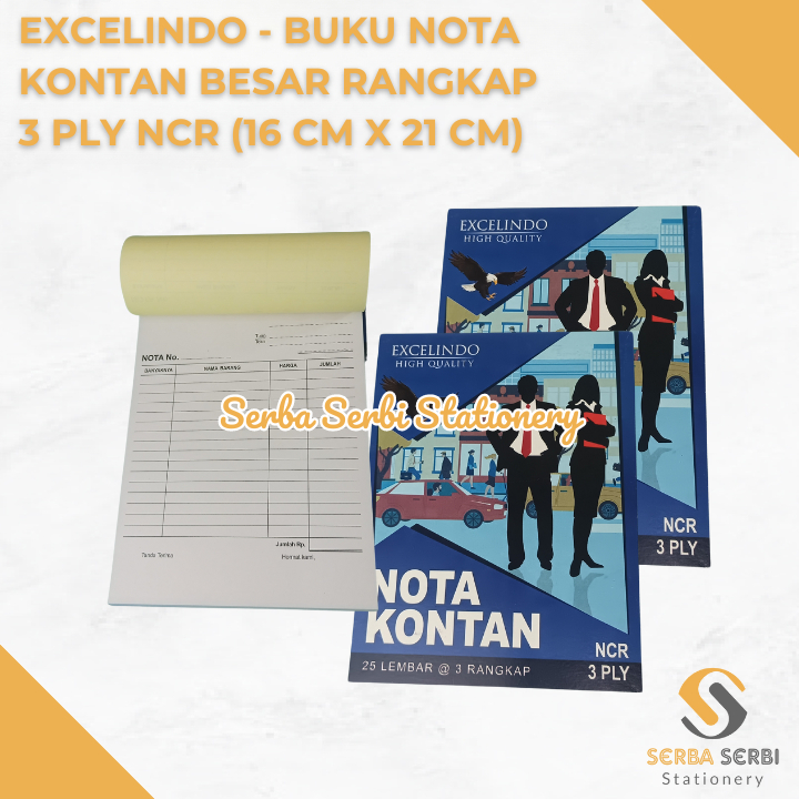 

GROSIR (1 PAK ISI 10 BIJI) EXCELINDO - BUKU NOTA KONTAN B3 / BESAR RANGKAP 3 PLY X 25 SET NCR (16 CM X 21 CM)