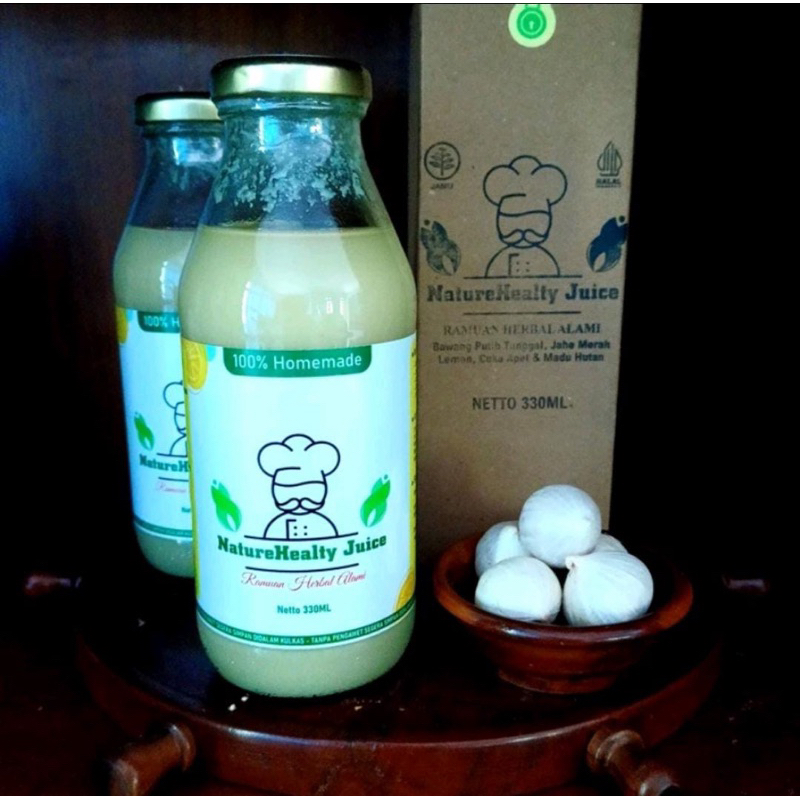 

Nature Healty - Jus Bawang Putih Herbal Organik Madu Cuka Apel Lemon Jahe Merah
