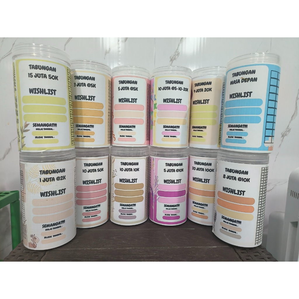 Celengan Target  Pengatur Keuangan Tantangan Menabung Toples Tabungan Jar Saving 10K 10 Juta Challen