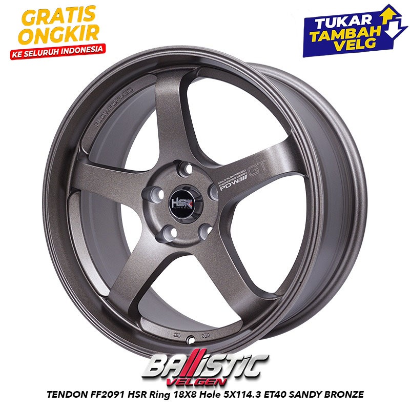 Velg Model Palang 5 Original HSR Wheel Ring 18 Lubang Baut 5X114,3 Palek Racing Innova, HRV DLL
