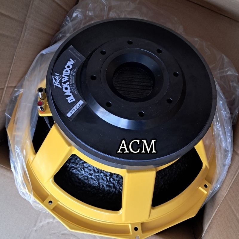 SPEAKER SUBWOOFER BLACK WIDOW 18 VC 6 INCH MAGNET BESAR DAUN COTING WARNA YELLOW BLACK WIDOW 18