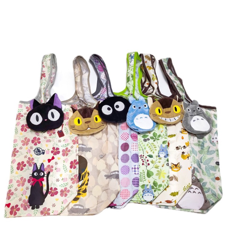 KODE F86T Eco Bag Tas Lipat Reuseable Bag Shopping Karakter Lucu Makkuro Catbuss Kiki Totoro Unik Gi