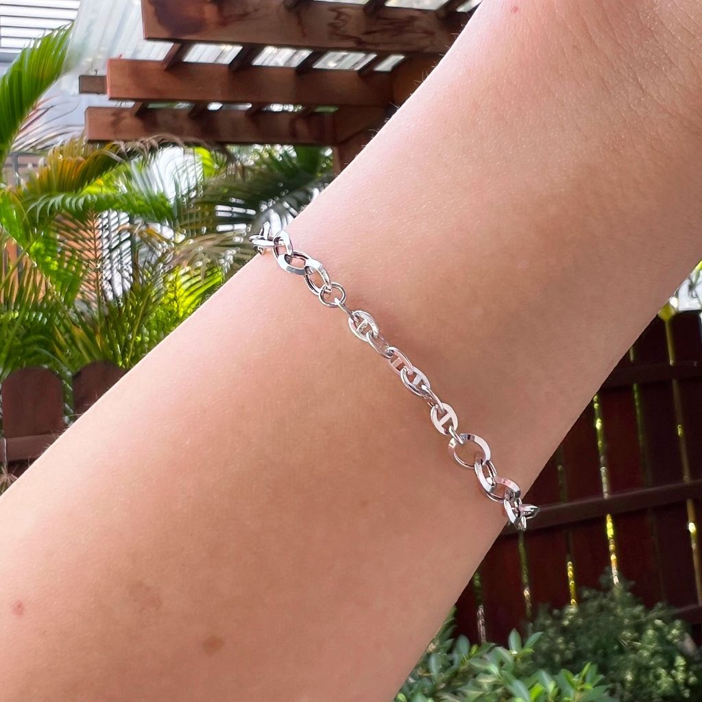 Gelang Emas Kadar 750 (17K) Model New White Variasi Berat 1 - 5 Gram an