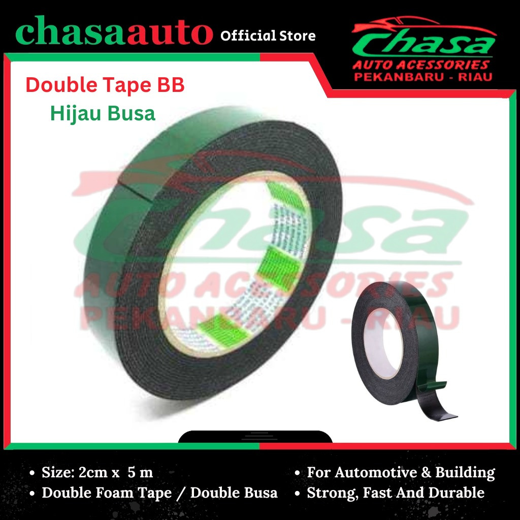 

(CHASA) Double Tape BB Hijau Busa 2cm x 5 Meter Foam