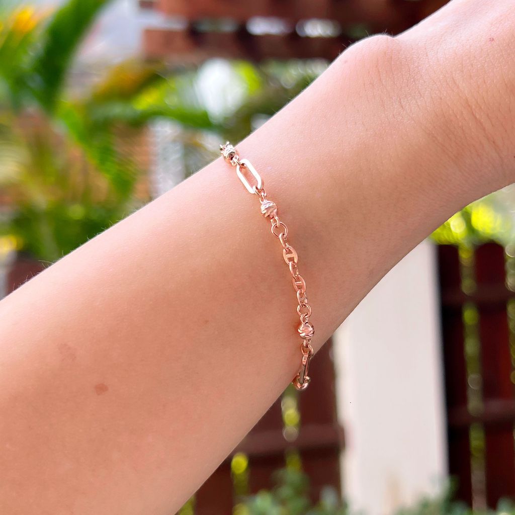 Gelang Emas Kadar 750 (17K) Model Rosegold Variasi Berat 1 - 5 Gram an