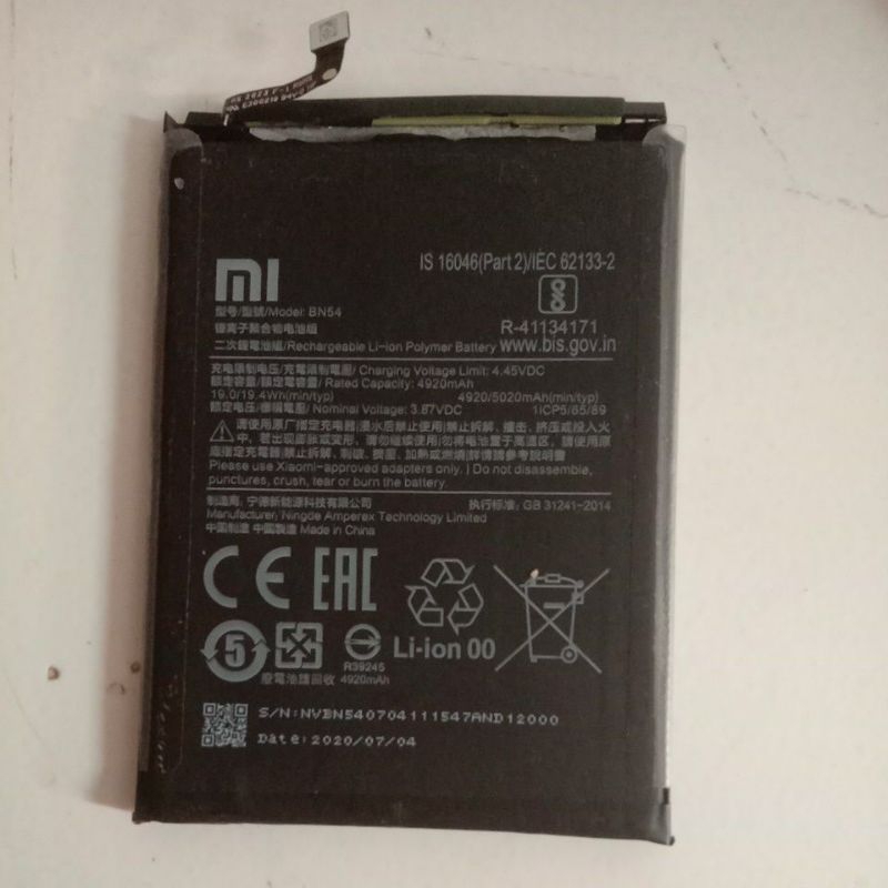 BATERAI REDMI NOTE 9 BN54 ( ORI )