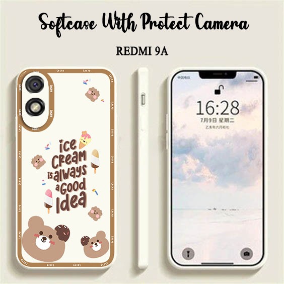 Softcase Macaron Motif Bear [UV15] For Redmi 9A - Case HP Redmi 9A - Casing HP Redmi 9A - Silikon - Pelindung Handphone
