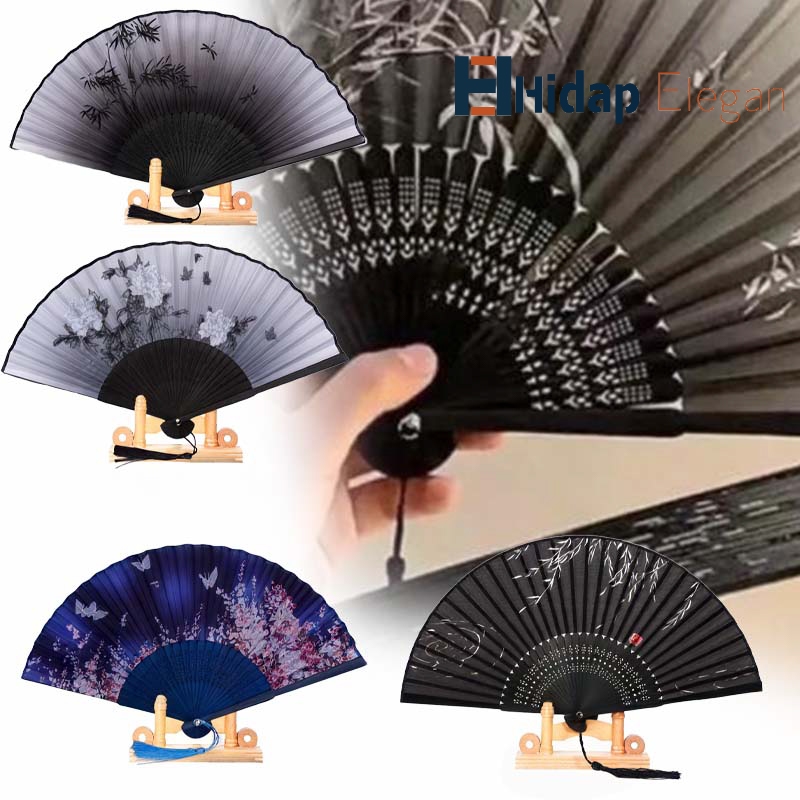 Buah Kipas stok lokal Lipat Kipas Lipat China Besar Kipas China Tradisional Kipas Tangan Jepang Stok