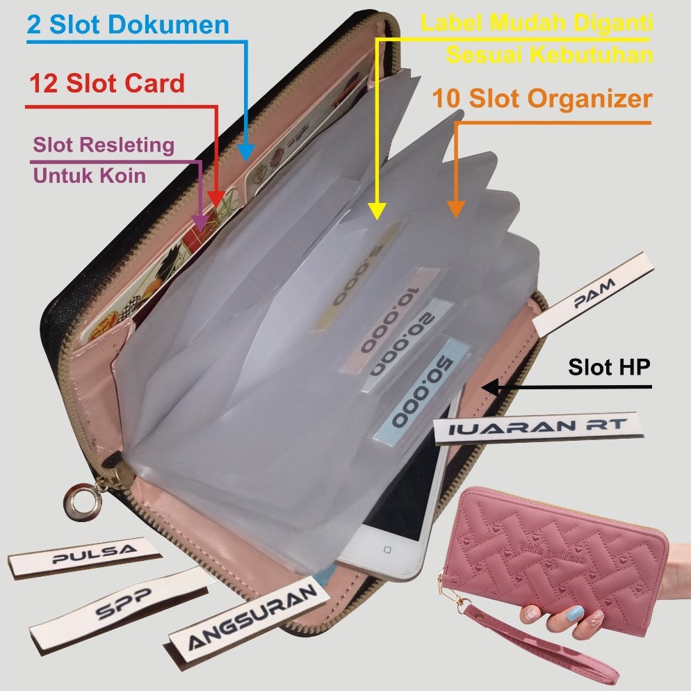 KODE G85J Korean Wallet Organizer  Dompet Organizer  Wallet Organizer  Dompet Bulanan  Dompet Disipl
