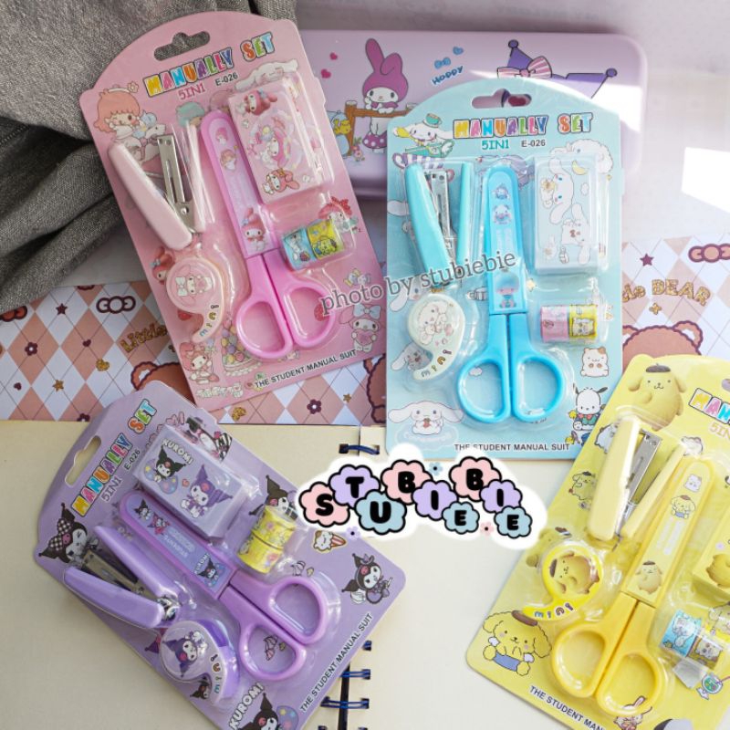 

5in1 SET ALAT TULIS ANAK STRAPLES GUNTING ISOLASI SANRIO S0512