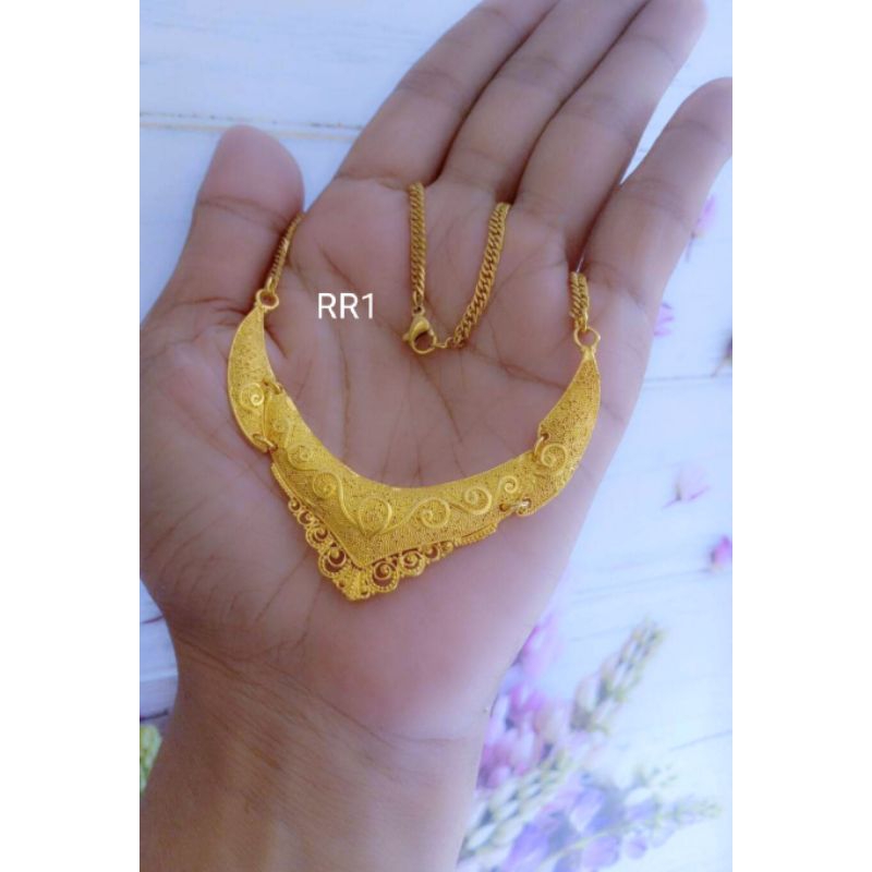 Kalung blandong joda kuningan lapis emas
