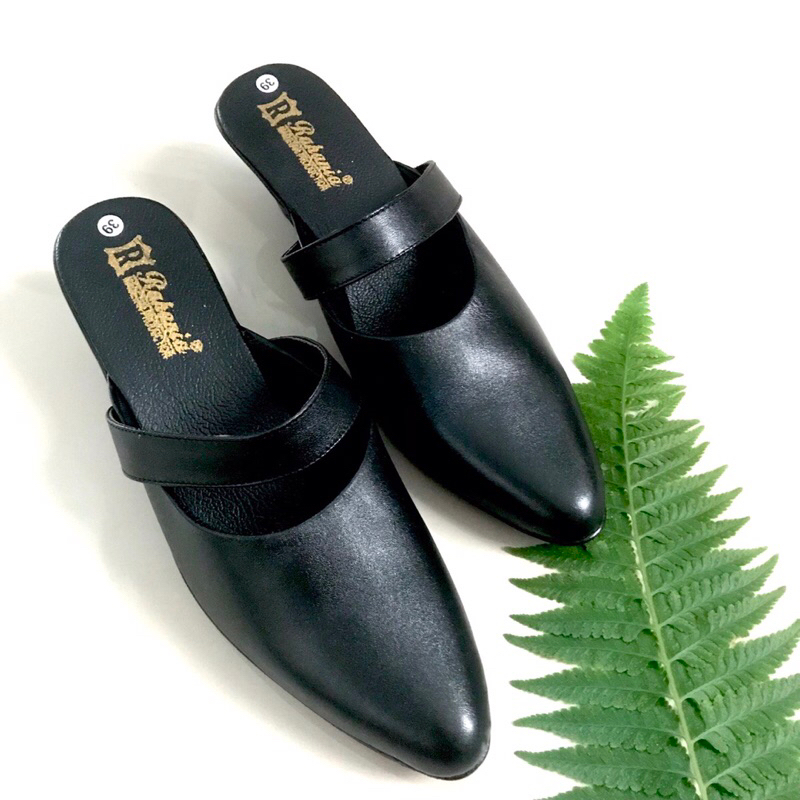 SELOP WANITA KULIT ASLI/ SANDAL FLAT BUSTONG CEWEK KULIT SAPI