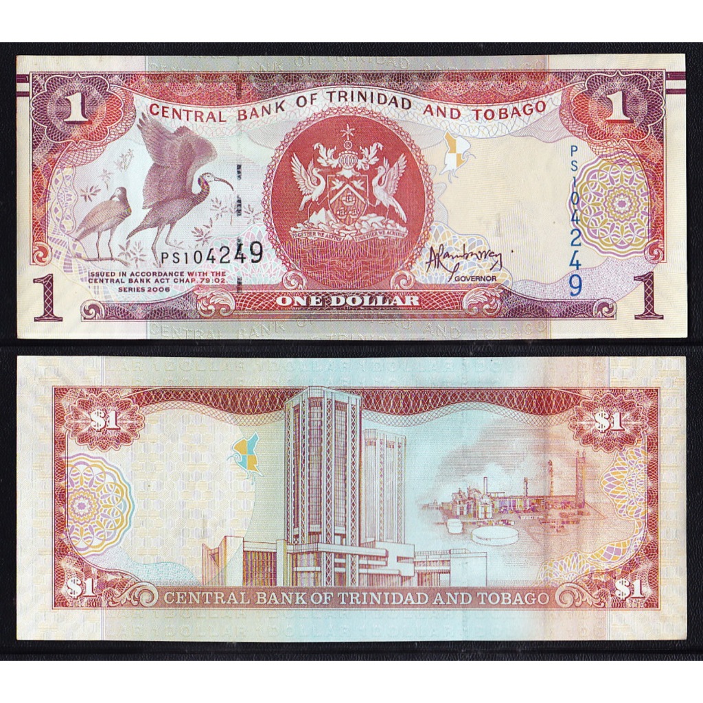 Uang kertas asing Trinidad and Tobago 1 Dollar tahun 2006