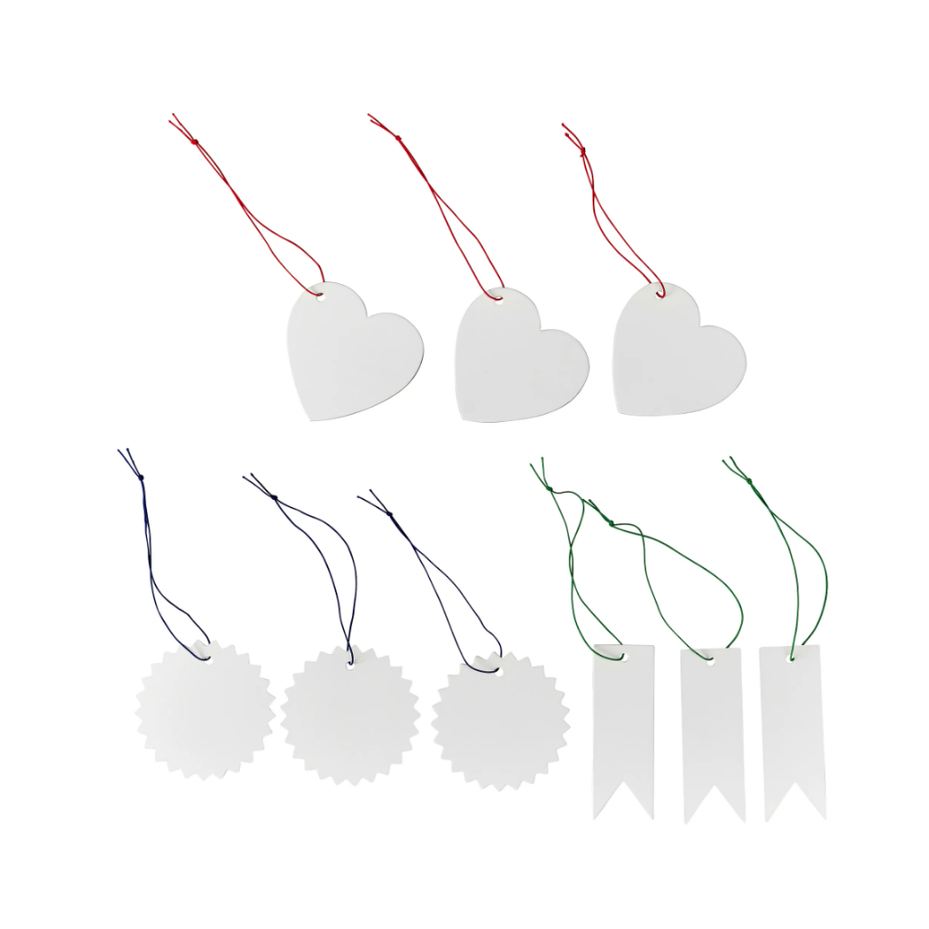 

FONSTERFIKUS Set label dengan tali, isi 9, putih