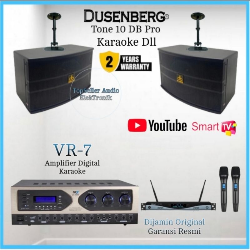 Paket Sound System Karaoke Smart Tv/Android Tv Speaker DUSENBERG DB 10 Pro Original Komplit Garansi 