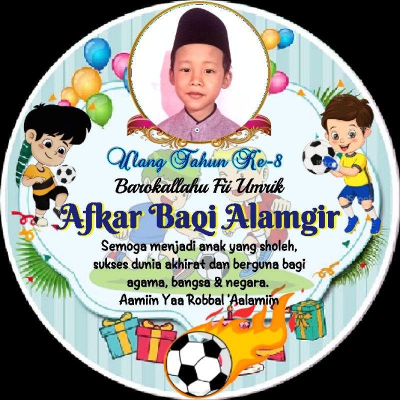 

STIKER LABEL BINGKISAN NASI BOX ACARA ULANG TAHUN - SYUKURAN TEMA BOLA SEPAK BOLA