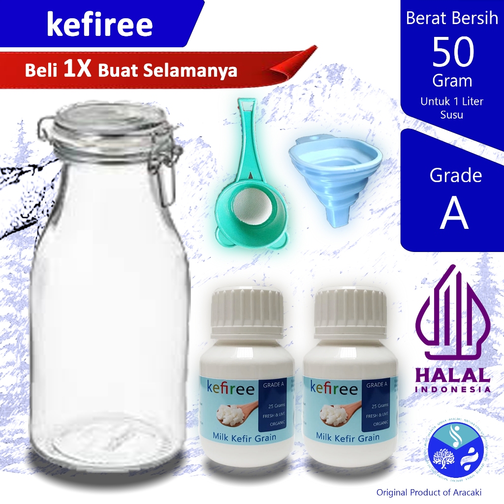 

Bibit Kefir New Basic Kefir Kit Kefiree 50 gram