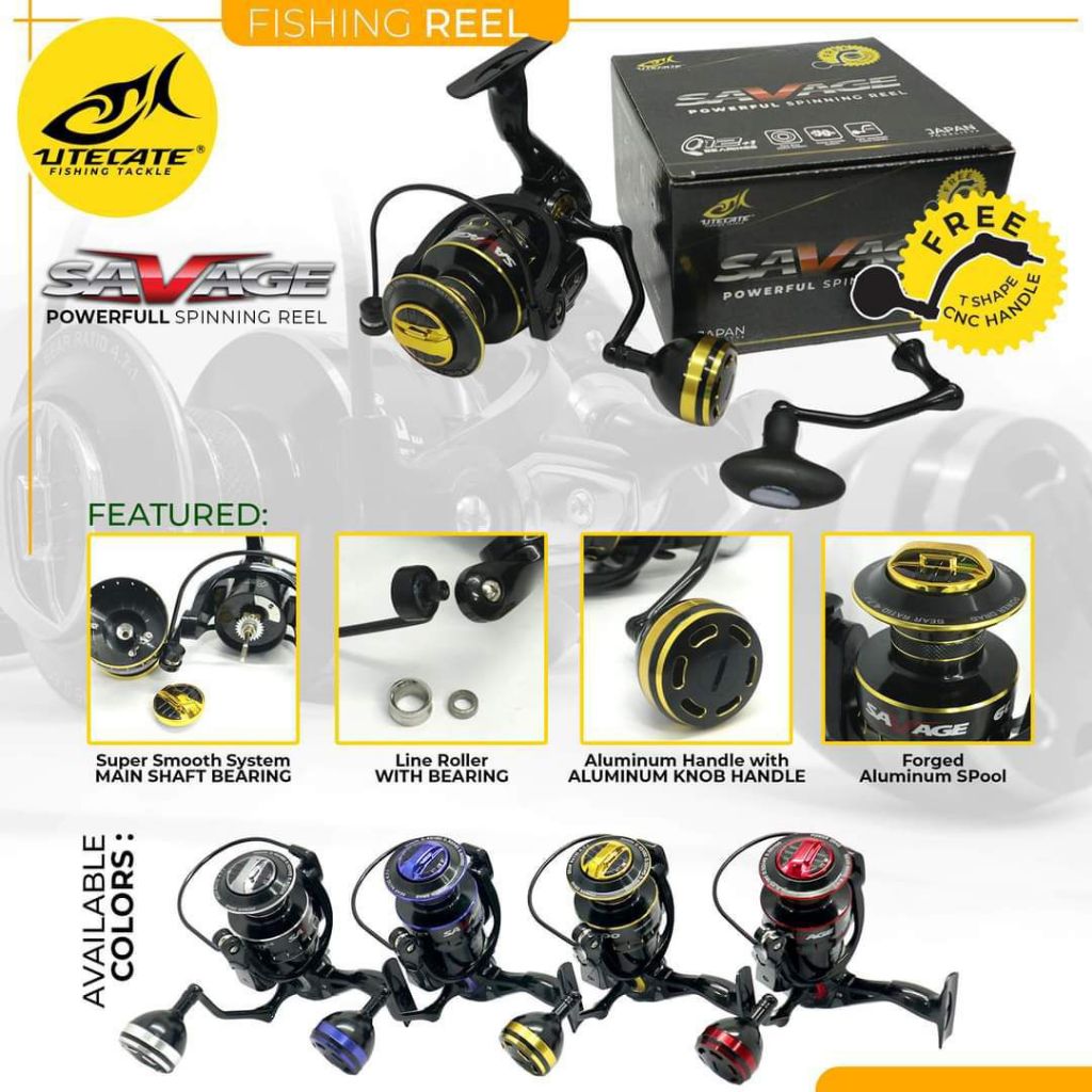 Reel Power Handle Utecate Savage Ratio 5:2:1,Super Smooth system 12+1 Ball Bearing