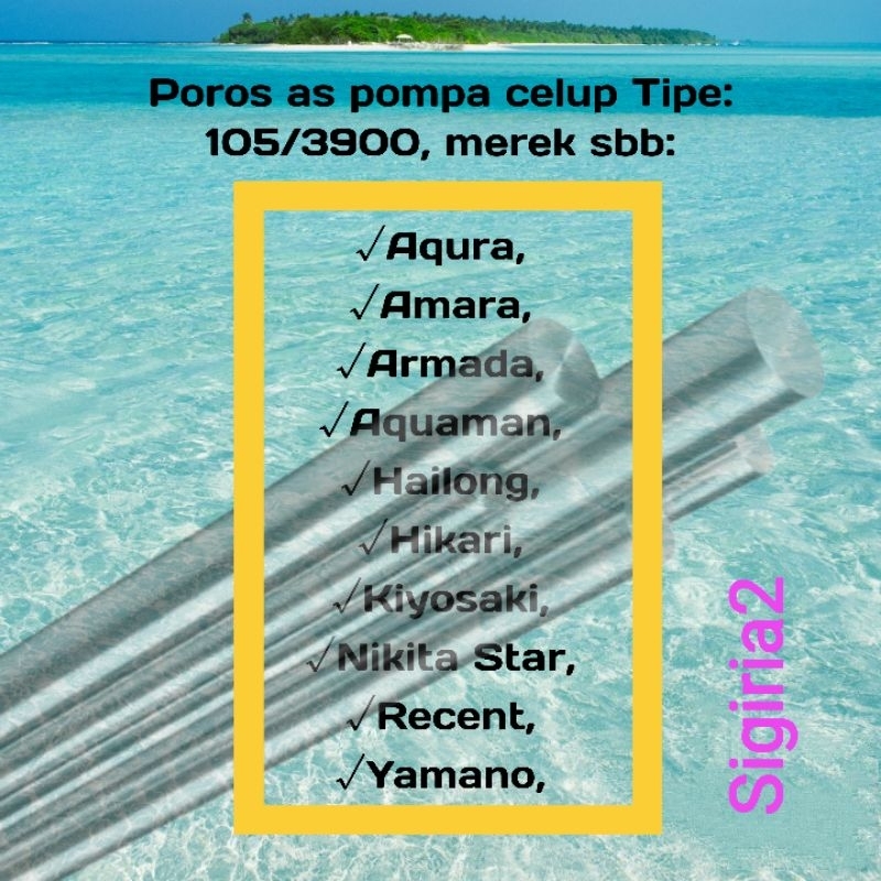 poros as pompa AQURA tipe 103 kolam aquarium hidroponik stainless steel