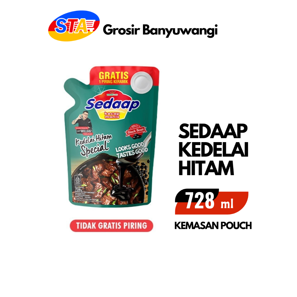 

[JATIM] KECAP SEDAAP KEDELAI HITAM SPECIAL 728 ML | KECAP MANIS POUCH