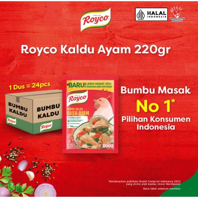 

Royco Bumbu Kadu Penyedap Rasa Ayam Beryodium 220g (Isi 24)