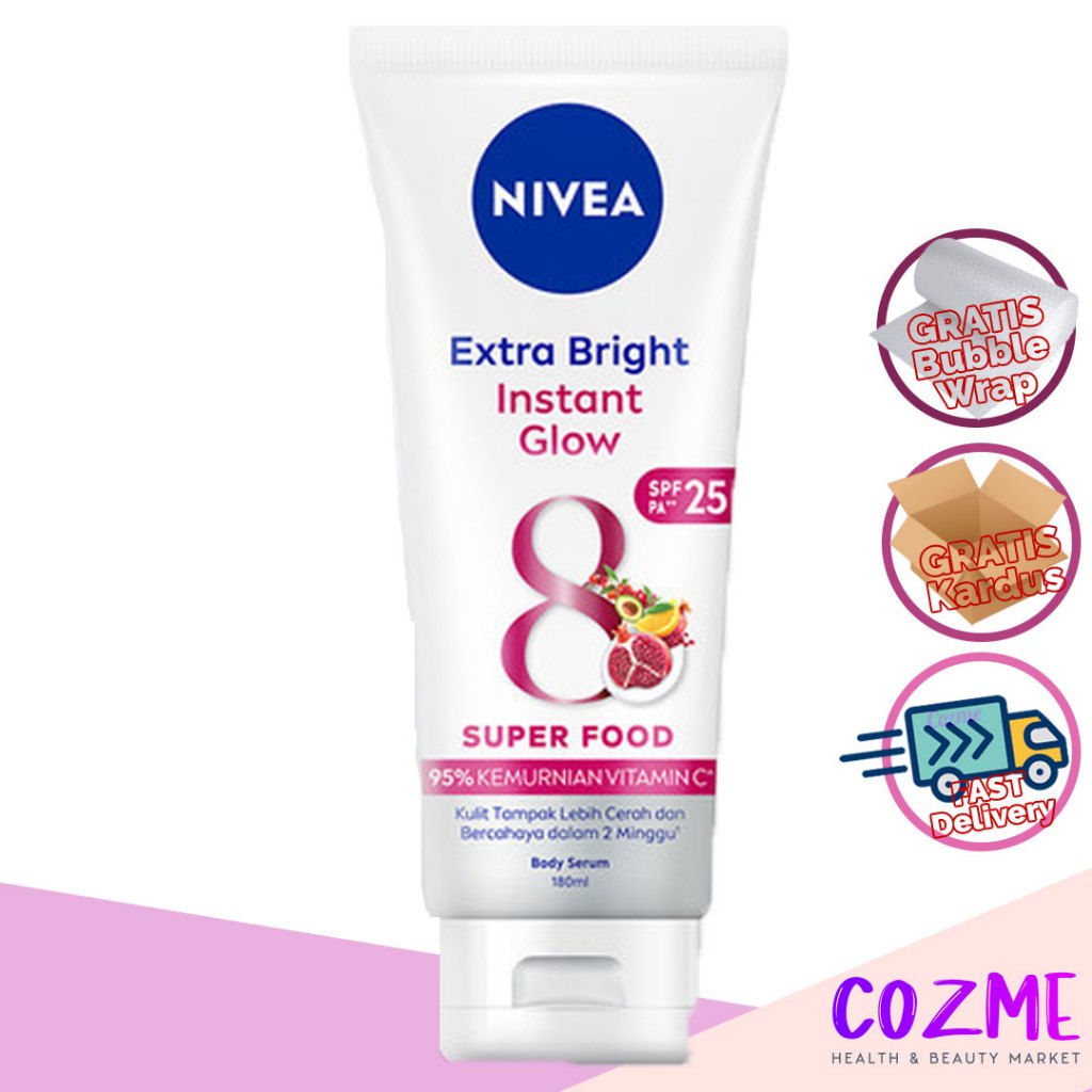 NIVEA Body Serum Extra Bright Instan Glow With 8 Super Food SPF 25 PA++ 180mL