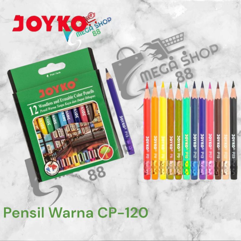 

Erasable Color Pencils Pensil Warna Dapat Dihapus Joyko CP-120 | @1Set=12 Warna