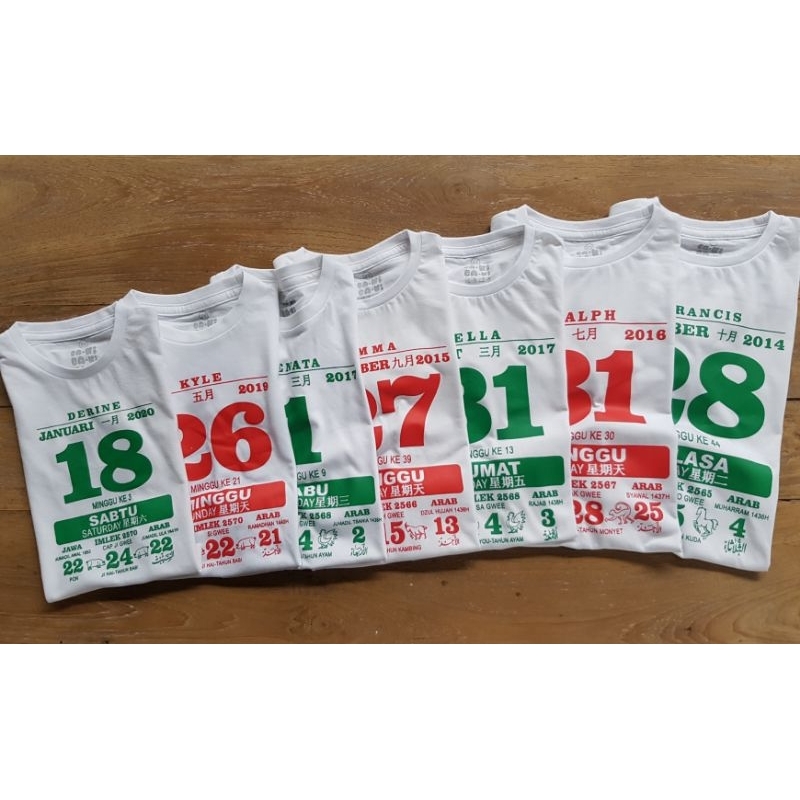 Kaos Kalender Anak