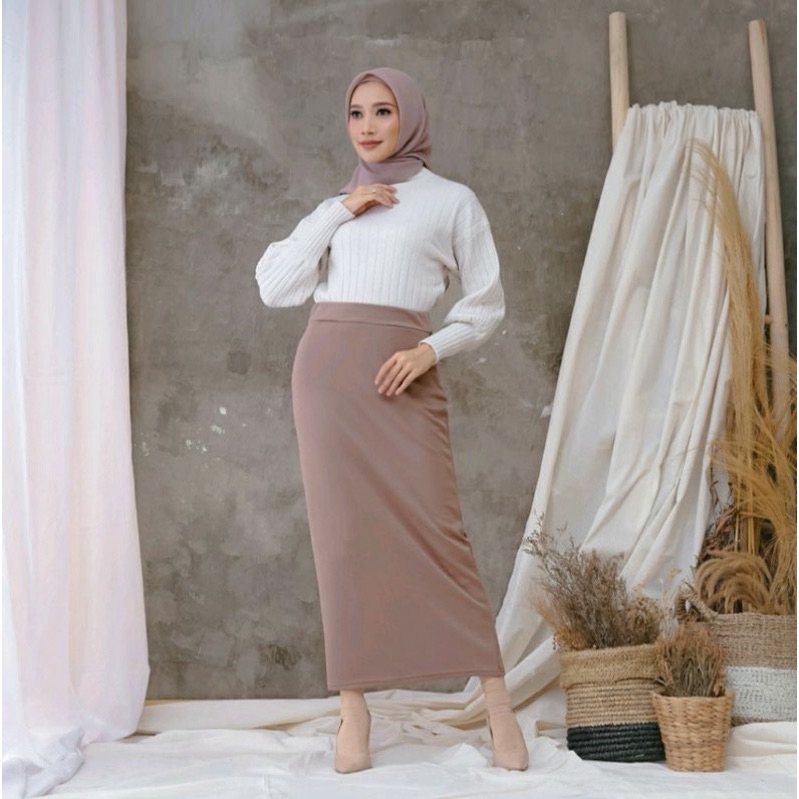 ROK PENSIL SCUBA PREMIUM / ROK SPAN / ROK PANJANG WANITA