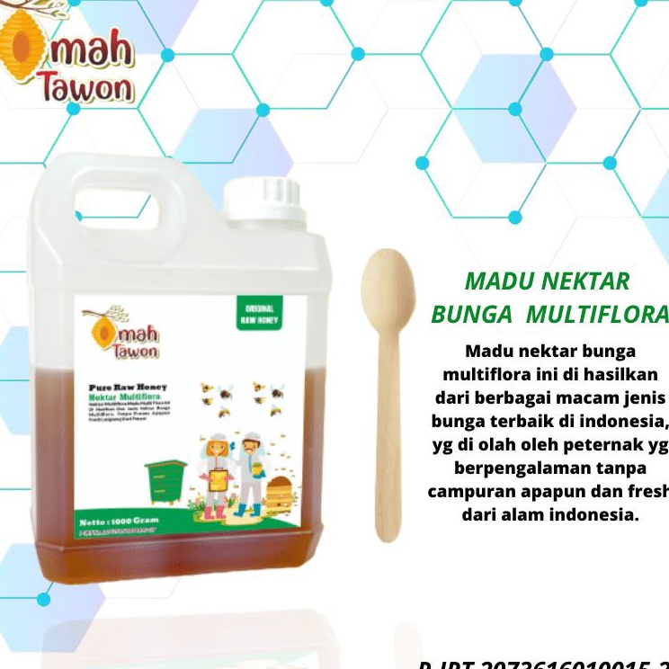 

Pasti Laku Madu Murni 1kg Pure Raw Honey Madu Asli Nektar Bunga Multiflora