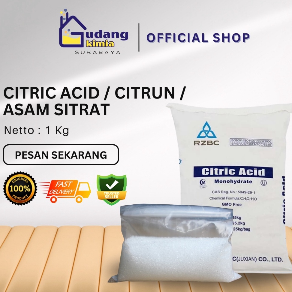 

Pasti Laku Citric Acid Asam Sitrat Sitrun Makanan 1 KG