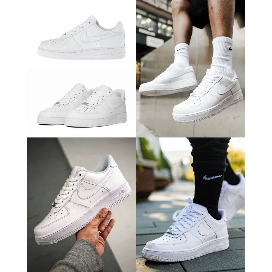 NIKE Air Force 1 Low All White '07 Triple AF1 Classic Sneakers OG AJ1 Sepatu Sneaker Putih