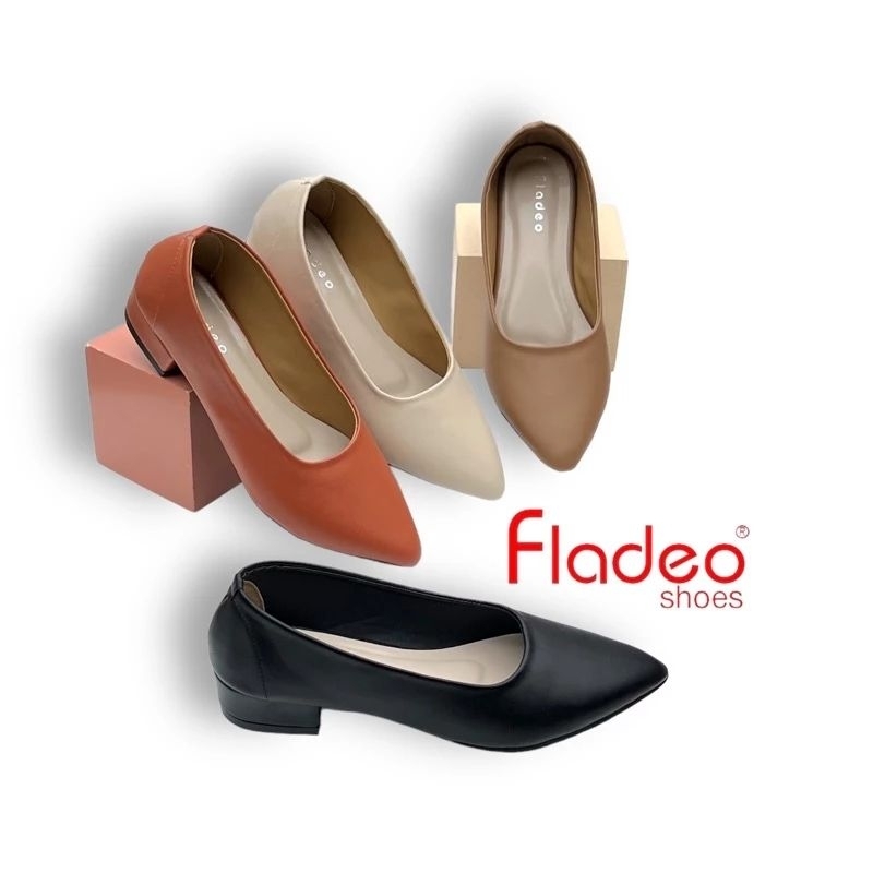 Sepatu kerja Pantofel Fladeo Grade Ori Wanita Hak 3cm size 35-40