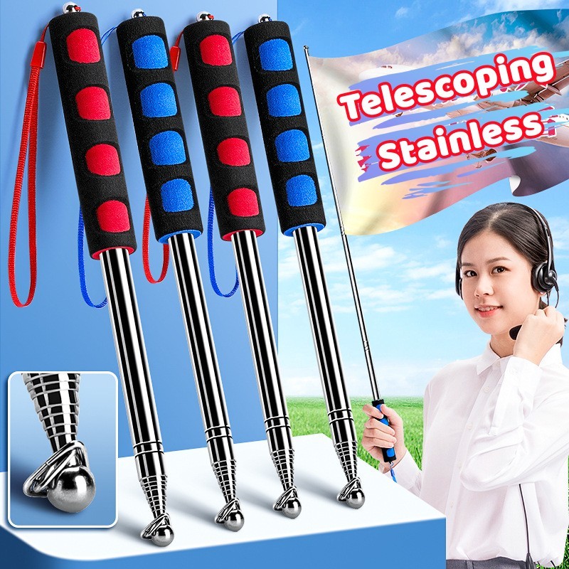Tongkat bendera Stainless 1.2M 2M Tongkat tiang portable Tour leader travel flag pole Telescopic poi