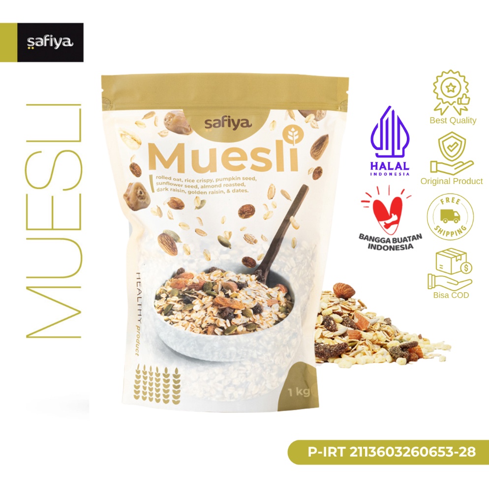 

Harga Bersaing Muesli Fruit and Seed 1 Kg Sereal Sehat Safiya Food