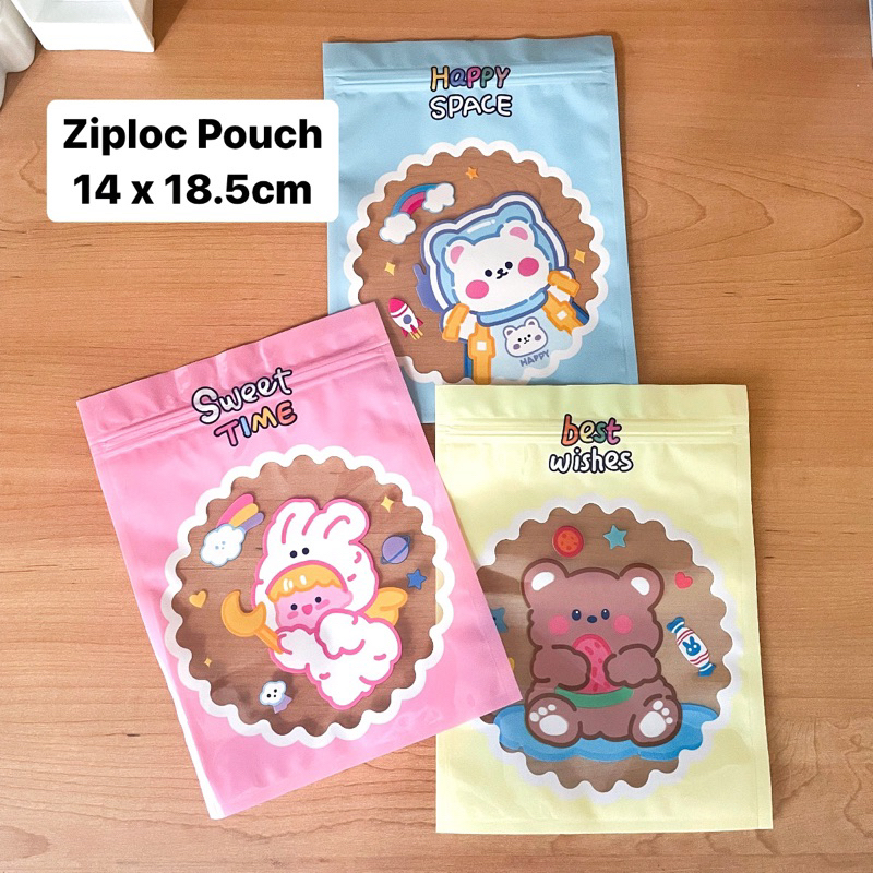 

Bear Ziploc Resealable Mini Plastic Pouch 14 x 18.5cm / Plastik klip impor waterproof cute / Kemasan packaging hampers snack cookies aksesories perhiasan permen candy