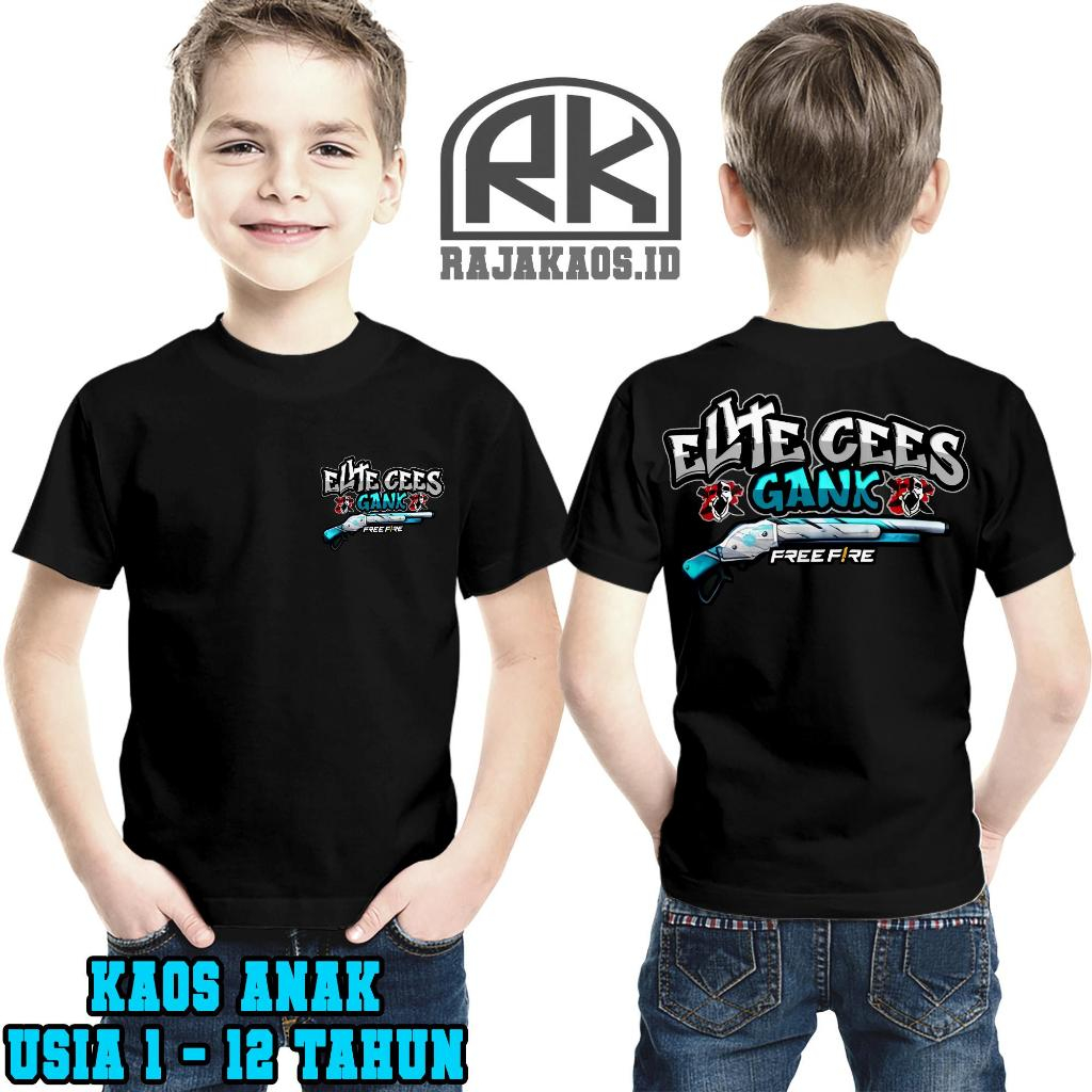 RajaKaos.ID KAOS ANAK FF ELITE CEES GANK VERSI SG WINTERLAND FF USIA 1-12 TAHUN - BAJU FF ANAK COWOK
