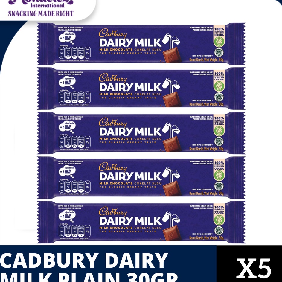 

Dijamin puas Cadbury Dairy Milk Chocolate Original Regular Untuk Camilan 3g x 5