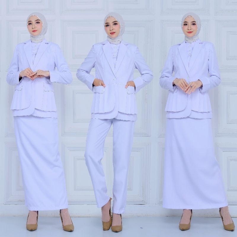 blazer wanita seragam kantor seragam dinas kesehatan baju putih seragam perawat baju perawat seragam