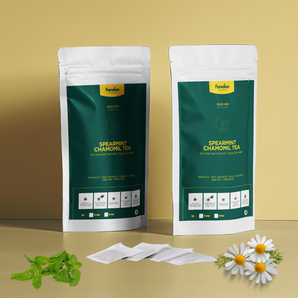 

Spearmint Chamomile Tea - Teh Spearmint + Chamomile Fanatea - Isi 20/30 bags
