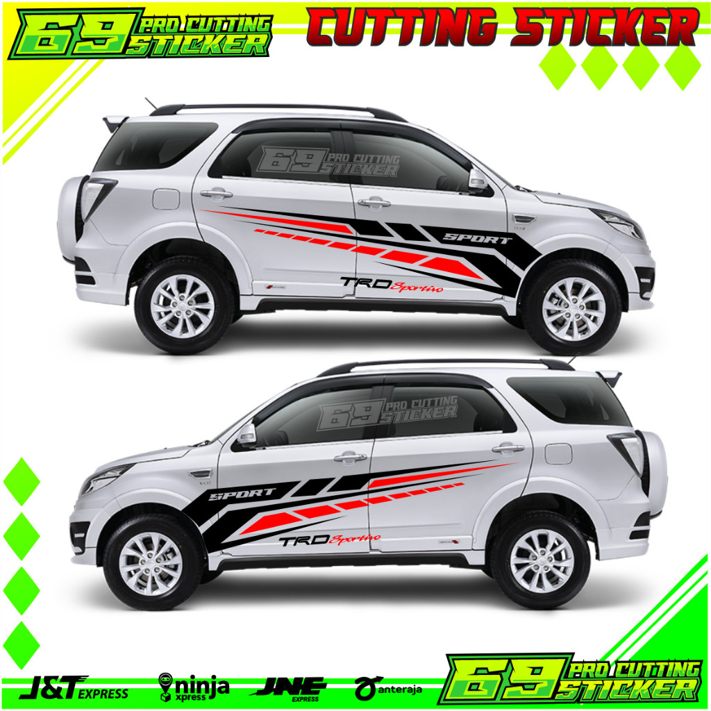 Cutting Stiker Mobil Toyota Rush Sticker List Body Mobil Toyota Rush